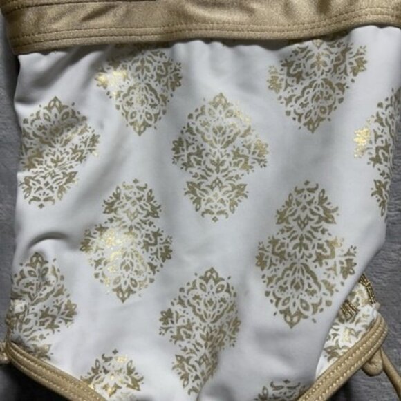 Cabana Llife Girl's Toddler 2T White Gold Swimsuit Cover-Up Set UPF Protection - Picture 3 of 15